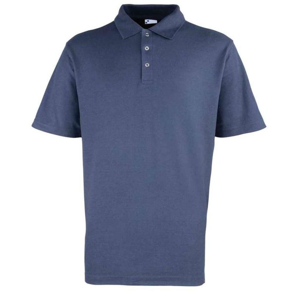 Premier Mens Studded Polo Shirt / Navy